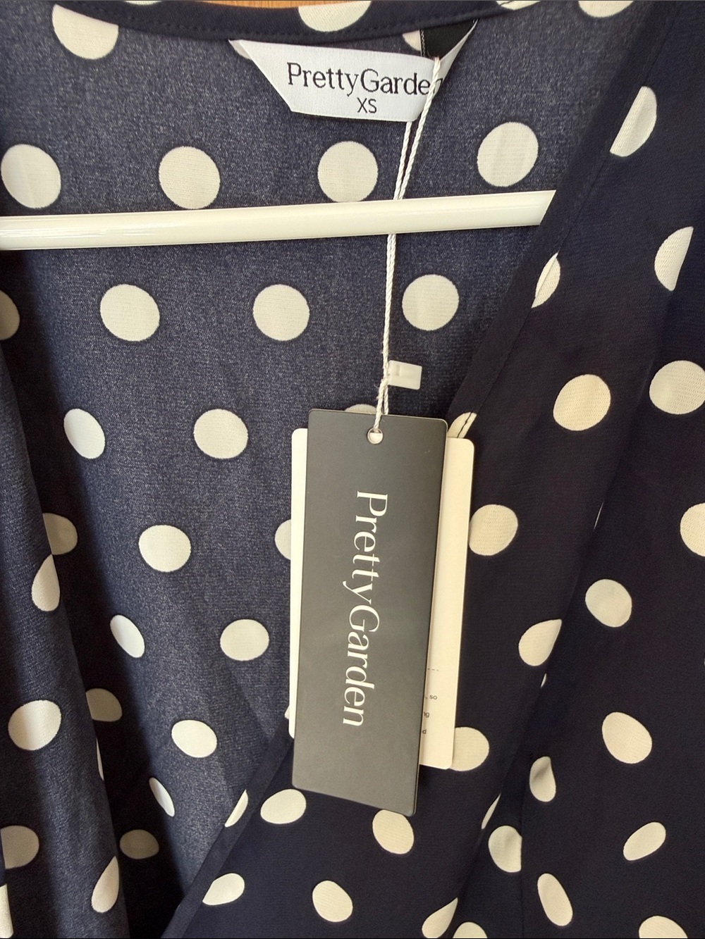 PrettyGarden Navy Polka Dot Maxi Dress